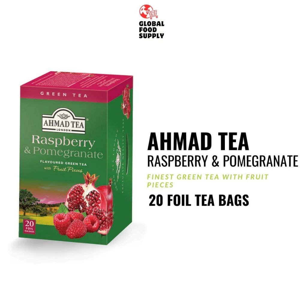 

Ahmad Tea Raspberry & Pomegranate Green Tea 20's 40 gr