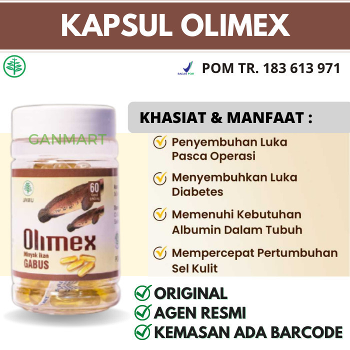 

Baru !! Kapsul Albumin Minyak Ikan Gabus Olimex Asli - Sari Kutuk Original