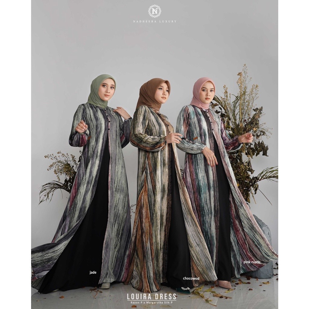 FLASH SALE PO ~ Louira Dress ORI by Nadheera Luxury Gamis Terbaru bahan Rayon Premium x Margaretha S