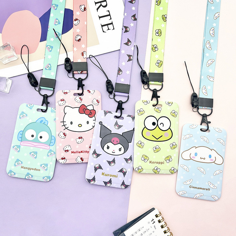 

COD✨Sanrio Tempat Kartu Lanyard Kartu Pelajar Tempat Kartu Akses Tempat Kartu Makan Tempat Pelindung Kartu-Yinmer