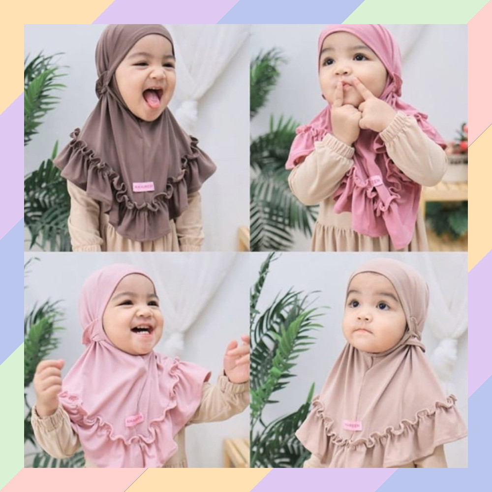 37S Jilbab ANAK Instan Kriwil Pakaian Muslim Anak Kecil Busana Balita JA01