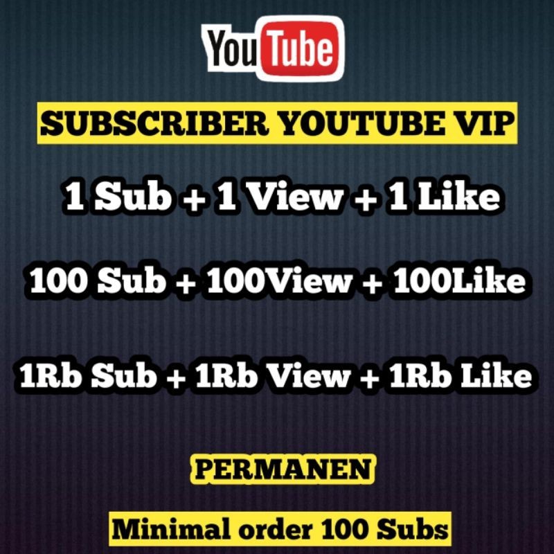 SUBSCRIBE YOUTUBE PROMO BONUS VIEW DAN LIKE UNTUK MONETISASI MS