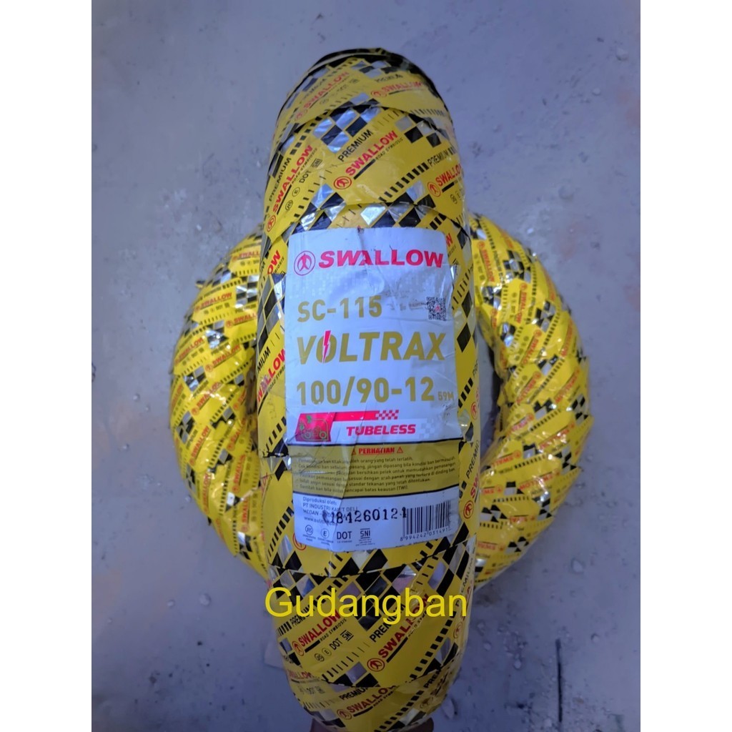 ( RING 12 ) SC-115  VOLTRAX 100 90 12 SWALLOW SC115 Ban Luar Motor Listrik Scoopy Frigo TUBELESS
