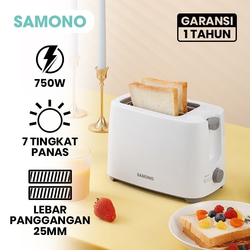 Alat Panggang Roti Tawar Toaster Samono SW-TW750 Alat Pemanggang Roti Listrik Bread Toaster 7 Tingka