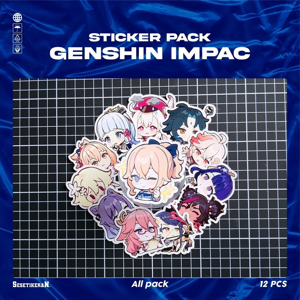 

COD✨ Sesetikeran Stiker Pack Anime Game Genshin Impact Keren Untuk Koper Laptop Skateboard