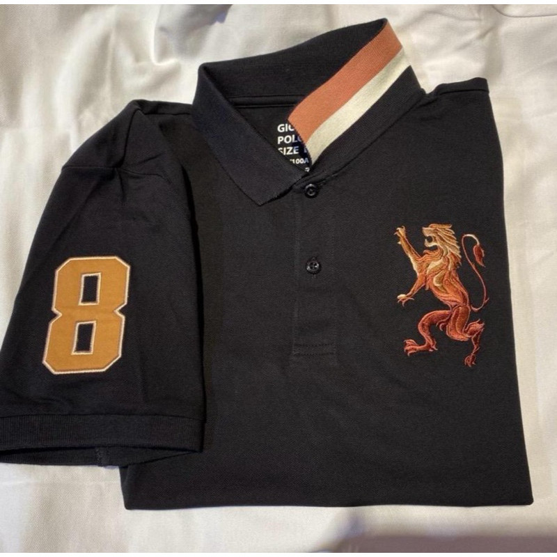 GIORDANO POLO SHIRT 3DLION SIGNATURE BLACK( Original) S,M,L,Xl,XXL