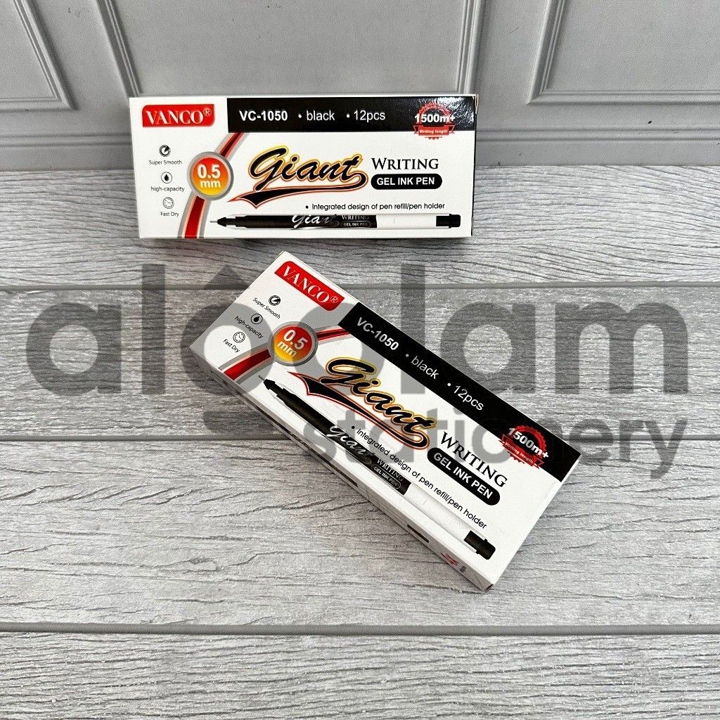 

SELUSIN ( 12 PCS ) Gel Pen Pulpen Gel Vanco Giant VC-1050 0.5mm