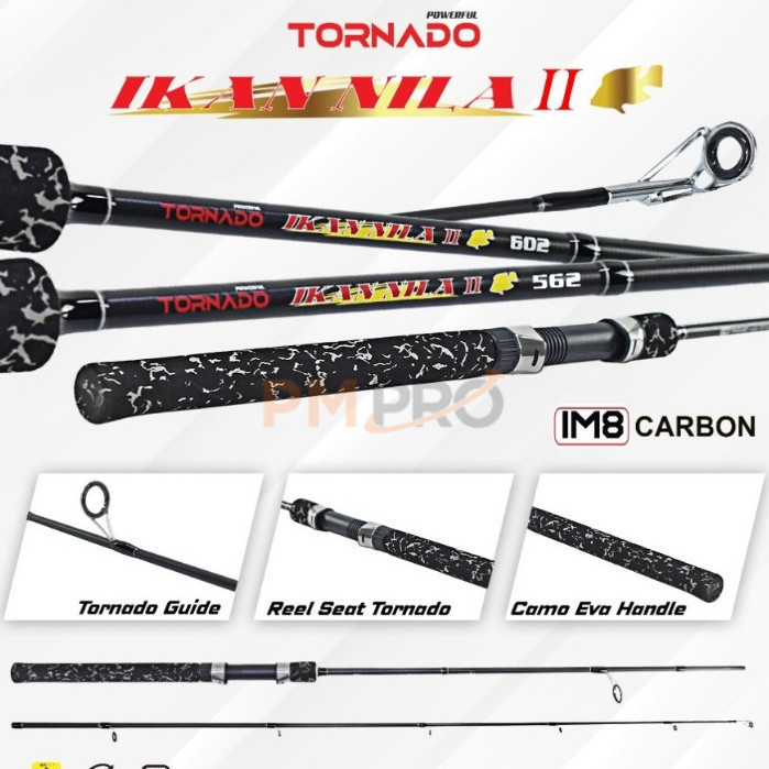 Tornado Ikan Nila 502 562 602 Line Wt 6-15lb 8-17lb Joran Spinning Panjang 150 168 180 Cm Bahan Carb