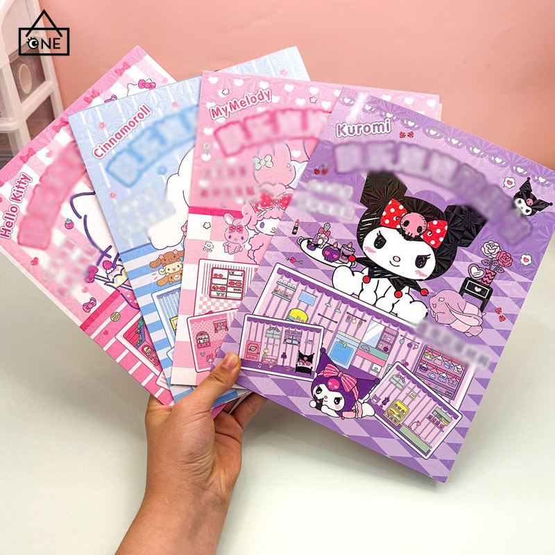 

COD❤️Buku Stiker Happy Bubble Sanrio Kartun DIY Stiker Pengganti Adegan Stiker