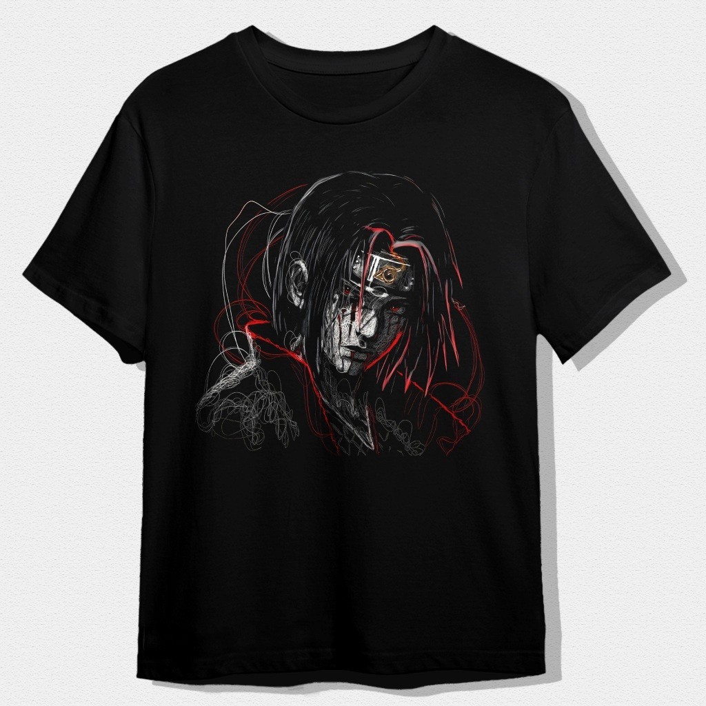 PROMO CDDY.ID - Premium Japanese Japanese Streetwear - T-Shirt Naruto - Itachi Fiber - DS0258 MURAH