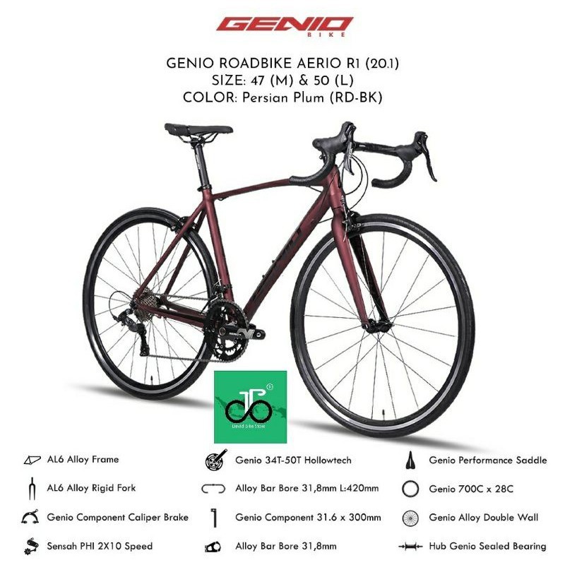 FROMO SPESIAL SHOP Sepeda Balap 700c (Road Bike) Genio Aerio R1 TERBARU
