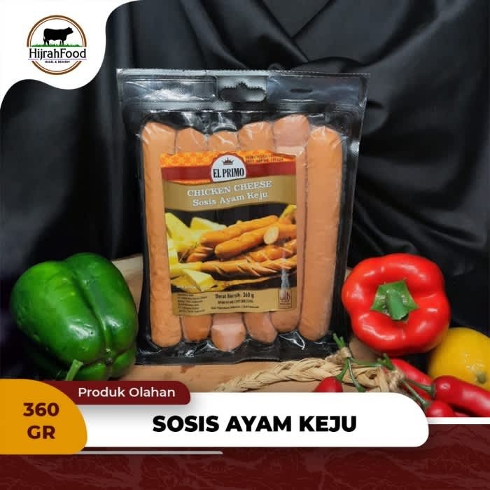 

El Primo Sosis Ayam Keju Chicken Cheese Sausage Halal 360 gr