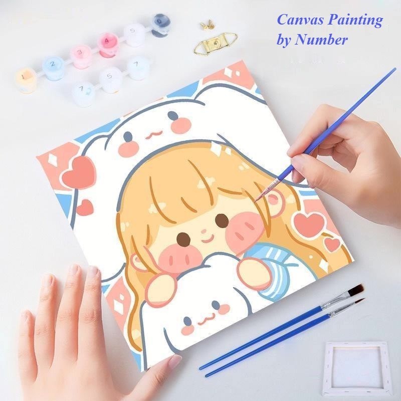 

Canvas Lukis Ukuran 20X20cm / Kanvas Lukis Satu Set Cat dan Kuas / Canvas Painting Set