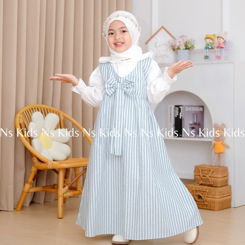 Havana Dress Gamis Anak Perempuan Dress Muslim Anak Havana Dress Pita untuk usia 2-8th AH03