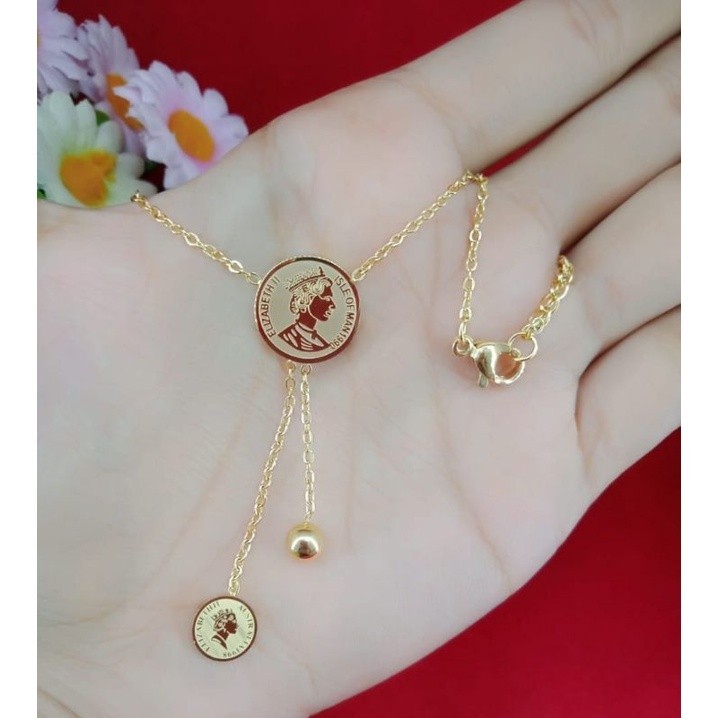 Kalung emas muda kadar 50% perhiasan/kalung free liontin emas muda kadar rendah anti karat ada surat