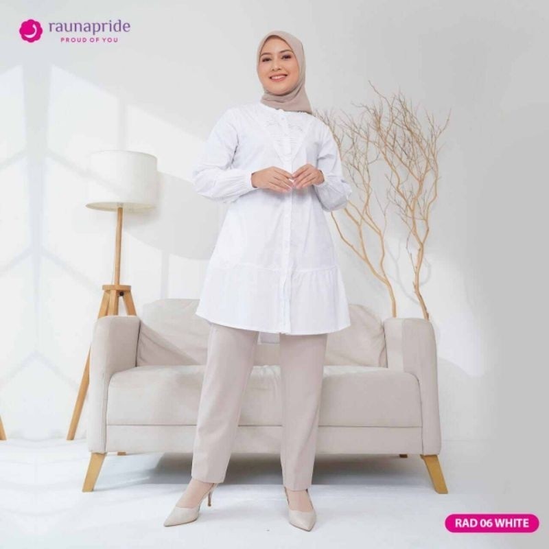 ATASAN PUTIH / TUNIK PUTIH BY RAUNA/ GAMIS MODEL BARU MURAH