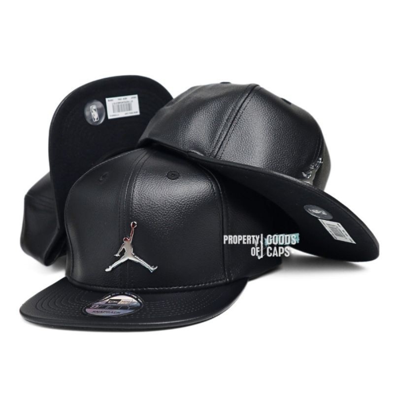 Topi Snapback Leather Kulit Logo Besi Bulls NY LA Full Tag