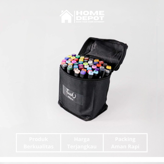 

Spidol Warna Warni Dual Side Set Lengkap Touch Art Marker With Pouch - 24 Warna