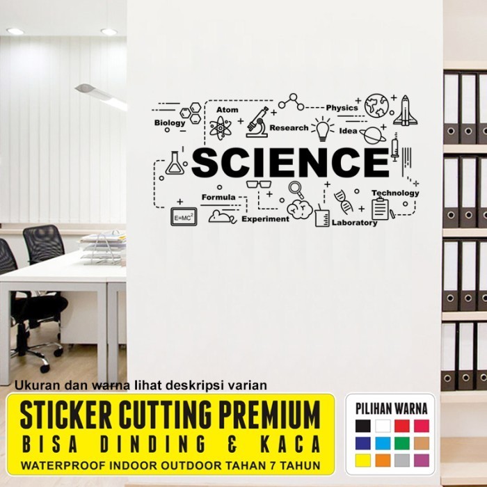 Stiker Kaca Dinding Science Laboratorium Sekolah Kantor Cutting Sticker       Stiker Kantor Stiker D