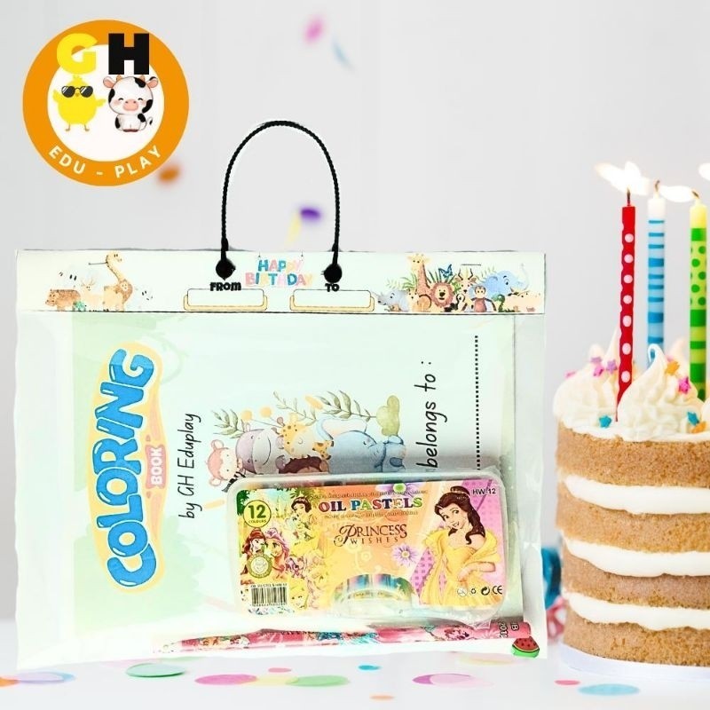 

MURAH Souvenir Ulang Tahun Anak Paket Buku Mewarnai FREE Crayon Bisa Custom by GHEduplay