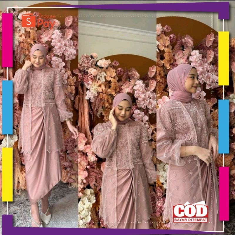 KAIN LEMBUT HALUS ADEM TEBAL / Batik Official - Setelan Kebaya Brukat Kutubaru Rok Lilit Polos Outfi