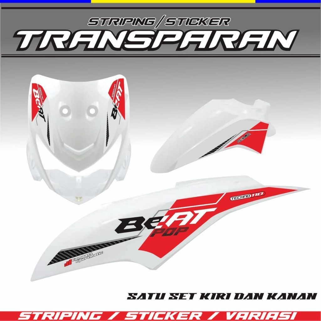 STRIPING TRANSPARAN STRIPING STIKER MOTOR BEAT POP TRANSFARAN MOTOR BEAT POP STIKER