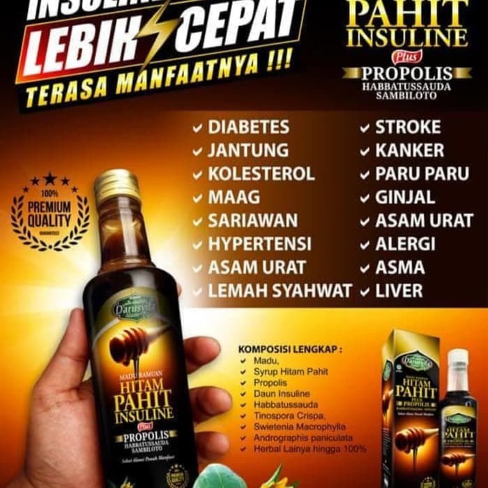 

Madu Hitam Pahit Insulin Darusyifa | Madu Hitam Pahit Insuline I DIJAMIN ORIGINAL