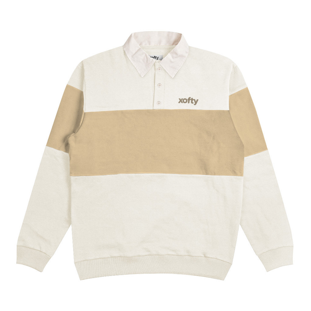 KTY Xofty Sweater Rugby Regular Fit Pria Dan Wanita Salvia Cream