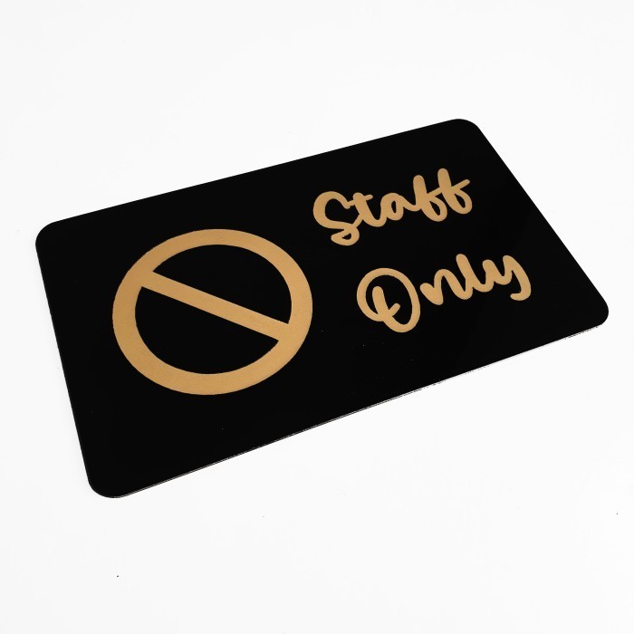 

Promo Terbatas- SIGN Pintu - STAFF ONLY AKRILIK GOLD - 20x12cm - Signage Cafe/Resto