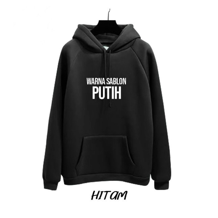 Sweater Hoodie Couple / pasangan LOVE WORD Bahan Fleece  - Hitam, S LD 100CM