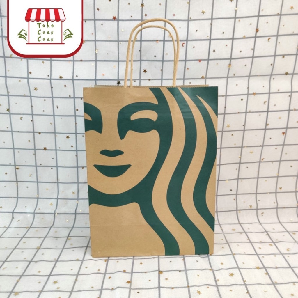 

TCC ORIGINAL Paperbag STARBUCKS Tas Kantong Kertas Shopping Bag Paper Flower Paperbag Tas Ulang Tahun Goodie Bag