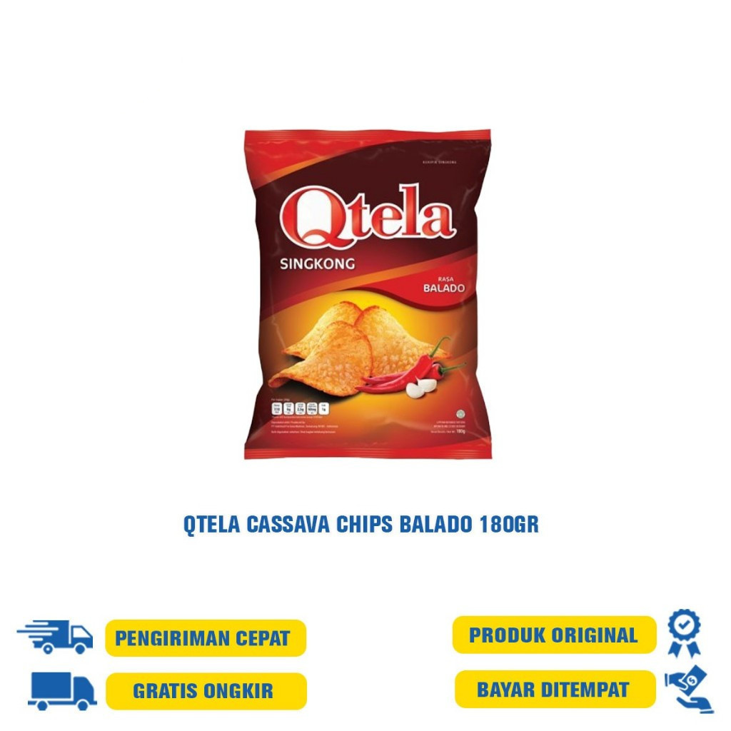 

QTELA KERIPIK SINGKONG CASSAVA CHIPS BALADO/ORIGINAL/BARBEQUE/ALL VARIANT 60GR/180GR