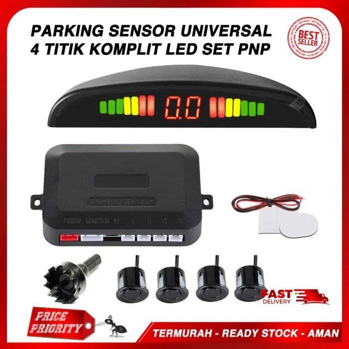 Parking Sensor 4 Titik / Sensor Parkir Mobil 4 Titik Lengkap Indicator