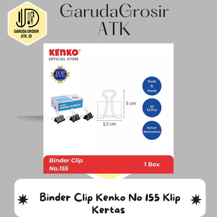 

Binder Clip Kenko No 155 Klip Kertas