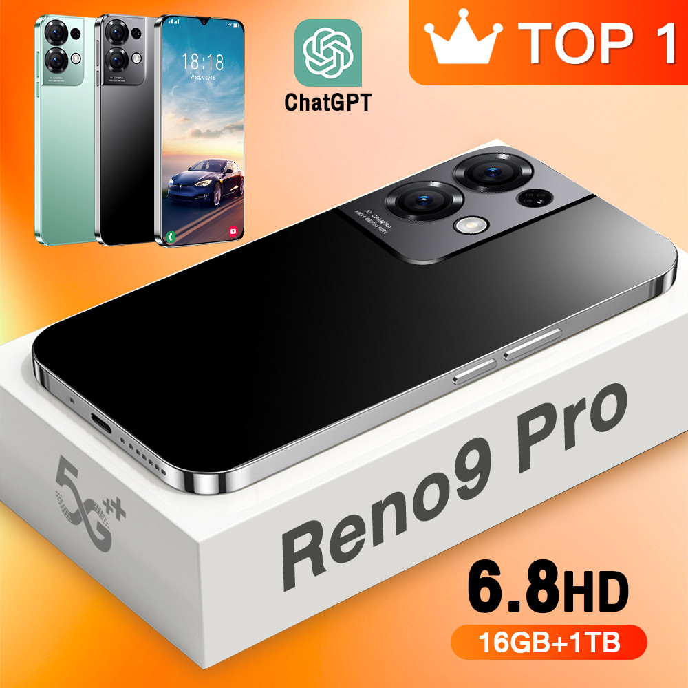 【Bisa COD】Reno 9 pro hp Handphone Baru Layar Penuh 6.8inci  android 4g/5g Ram besar 256GB 512GB Gara
