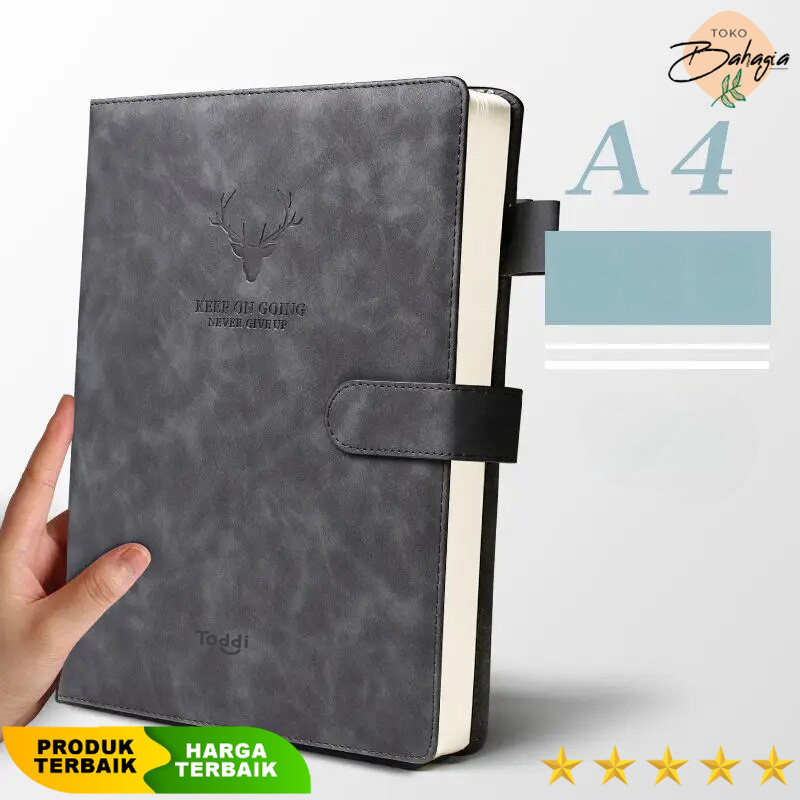 

Buku Catatan Harian Notebook Cover Kulit Magnetic Buckle A4