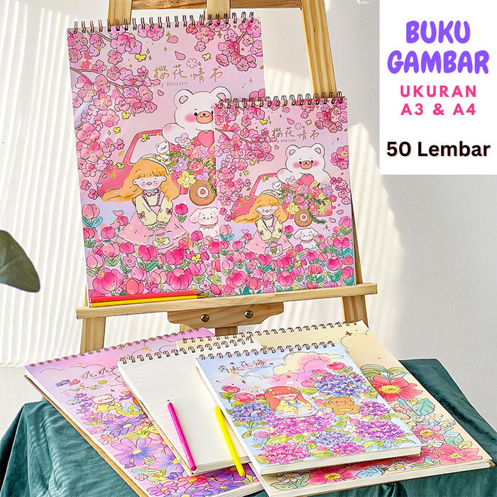 

✨LARIS✨ -Buku Gambar Lukis Sketsa Anak Mewarnai Sketchbook A3 A4 ST0045 - ST0045I