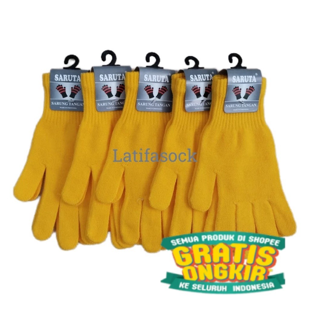 Sarung Tangan Motor Sarung Tangan Rajut Unisex Orang Dewasa [ KUNING ]/ hitam kuning hijau