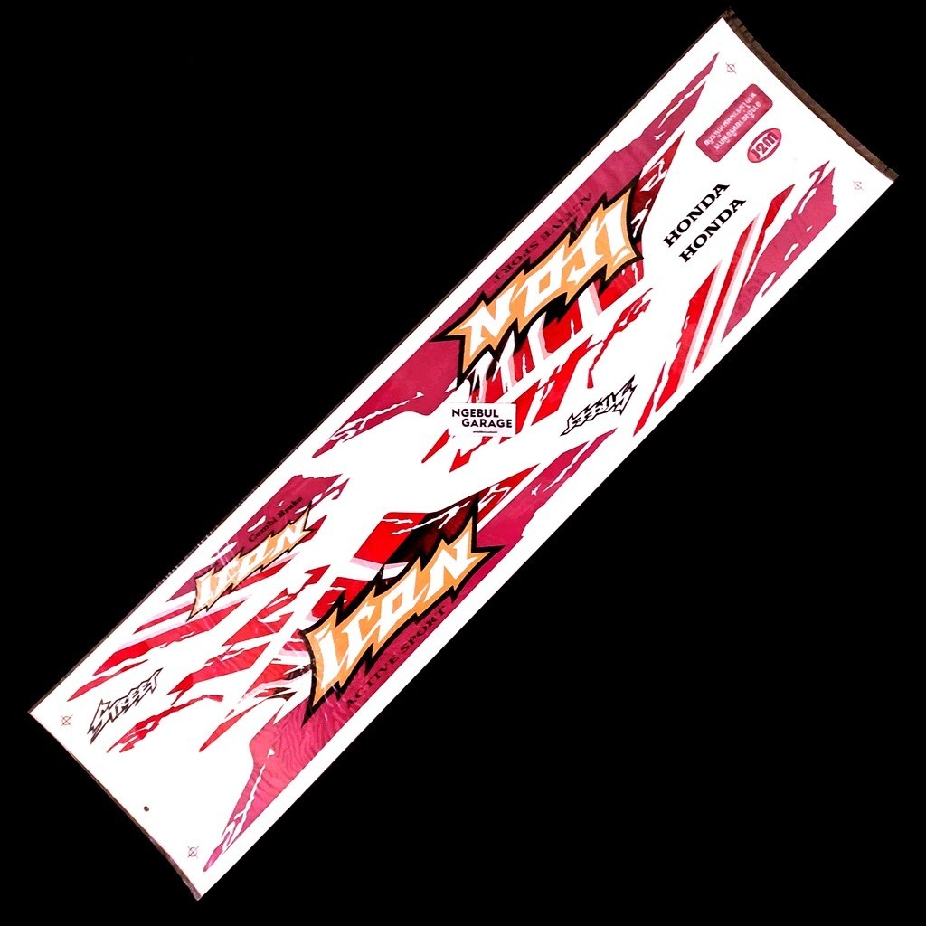 Stiker Beat Karbu Icon Thailand Variasi Striping UNGU MERAH COKLAT