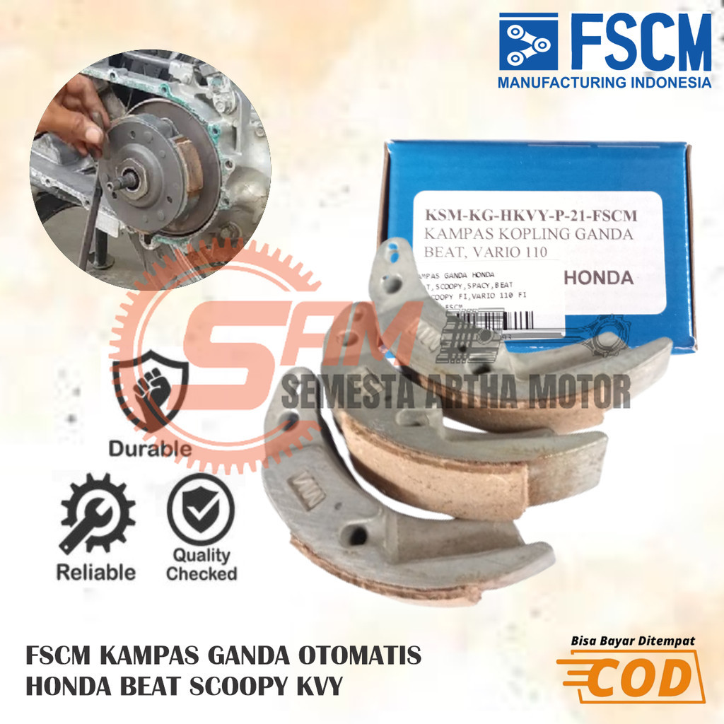 FSCM Kampas Ganda Otomatis Honda Beat Scoopy KVY Kopling Only Motor Matic