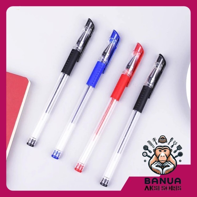 

BANUA ACC | PENA GEL 0.55MM STANDARD PULPEN GEL STANDARD BOLPOIN CAIR ALAT TULIS SEKOLAH BOLPEN WARNA HITAM BIRU MERAH MURAH