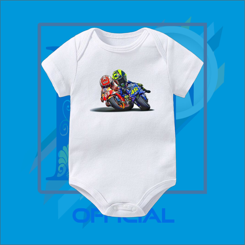 BAJU BAYI JUMPER BABY MARC MARQUEZ VS VALENTINO ROSSI | MM93 VS THE DOCTOR | TSHIRT BABY LEGEND MOTO