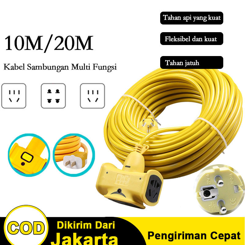 Kabel Sambungan Multi Fungsi Colokan Kabel Listrik 10 Meter 20 Meter Sambungan Kabel Steker Kabel Ek