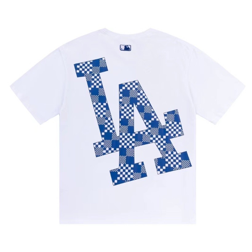 original design Streetwear T Shirt    [Ready Stock]   Mlb New Back Checker Letter Print Casual Men'S