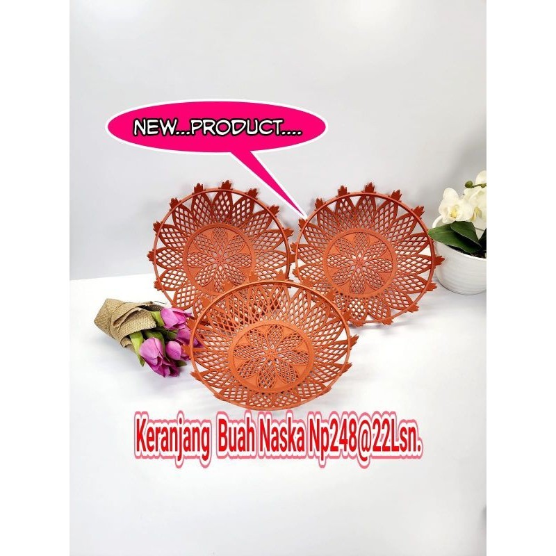 12 pcs keranjang Serbaguna / keranjang buah naska / Piring plastik buah teratai 12 pcs