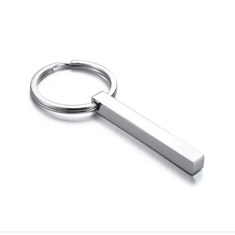 (GC1) GANTUNGAN KUNCI-LIONTIN KALUNG-BANDULAN KALUNG PRIA WANITA-TERBARU SILVER MODEL BALOK-TITANIUM