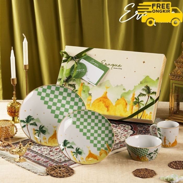 

✨LARIS✨ -ERAQUE Hampers Ramadhan The Great Kingdom / Set Piring Keramik Lebaran
