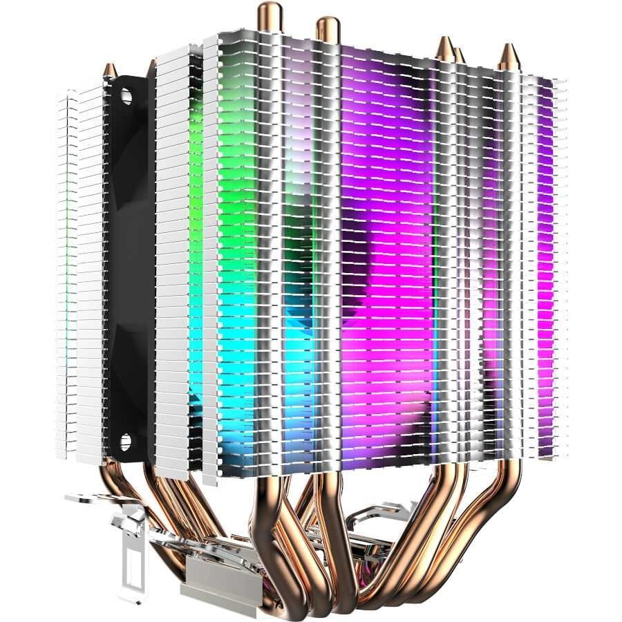 JM aigo darkFlash L6 Rainbow RGB LED PWM Dual Tower Heatsink CPU Cooler