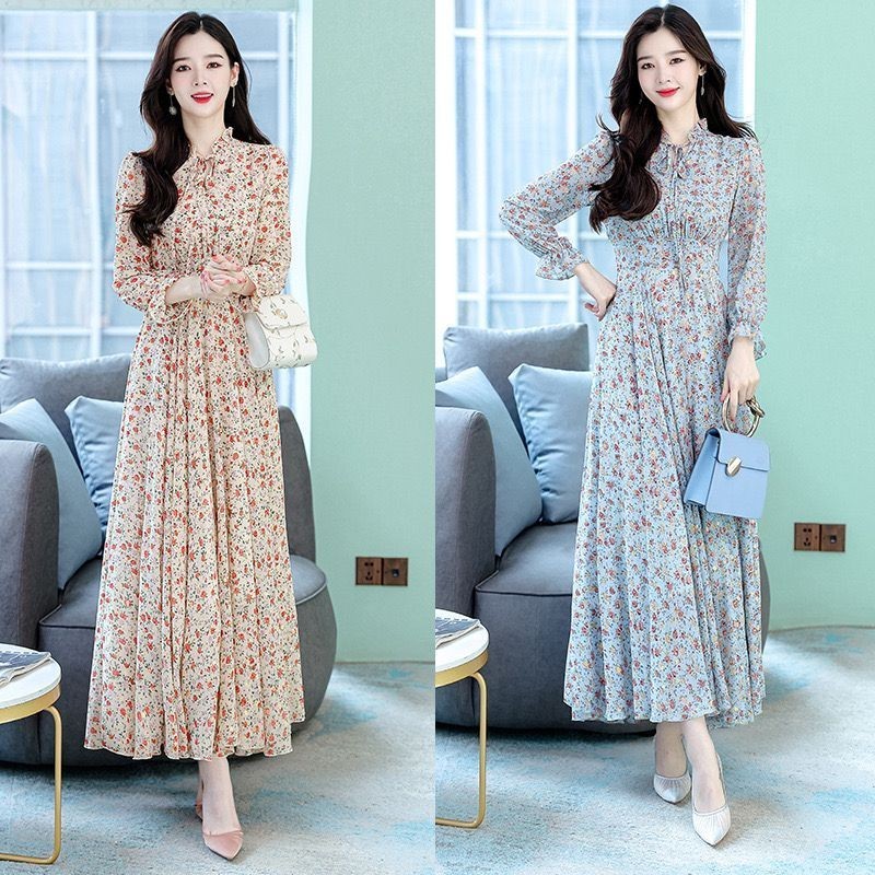 LEONNA Sabiya Dress Poli Gamis Wanita Muslim Motif Bunga Gaun
