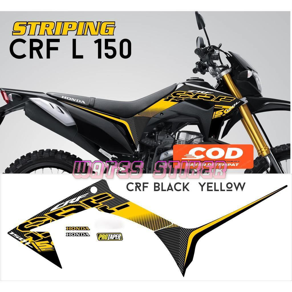 Striping Decal Polet Sticker honda CRF 150L 2019 2020 2021 2022 2023 2024 Extreme Yellow / kuning wa